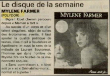 Mylène Farmer Presse Le Télégramme 20 avril 1988