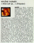 Mylène Farmer Presse Rockland Mai 1988