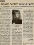 Mylène Farmer Presse L'Est Républicain 18 mai 1989