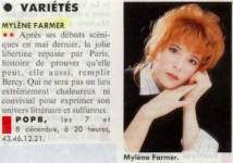 Mylène Farmer Presse L'Express 01 décembre 1989