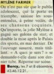 Mylène Farmer Presse L'Express 01 septembre 1989