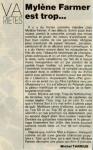 Mylène Farmer Presse L'Indépendant 08 janvier 1989