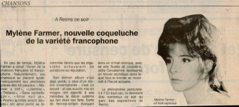 Mylène Farmer Presse L'Union 21 novembre 1989