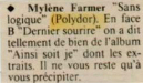 Mylène Farmer Presse La Marseillaise 08 mars 1989