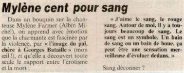 Mylène Farmer Presse La Canard Enchaîné 14 juin 1989
