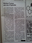 Mylène Farmer Presse Le Courrier Picard décembre 1989