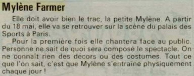 Mylène Farmer Presse Le Progrès 03 mai 1989