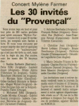 Mylène Farmer Presse Le Provençal 21 septembre 1989