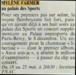 Mylène Farmer Presse Le Quotidien de Paris 16 mai 1989