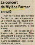 Mylène Farmer Presse Le Télégramme 01 novembre 1989