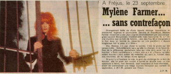 Mylène Farmer Presse Nice Matin 16 septembre 1989