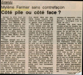 Mylène Farmer Presse Ouest France 04 décembre 1989