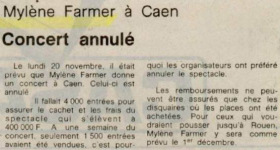Mylène Farmer Presse Ouest France 16 novembre 1989