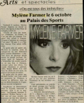 Mylène Farmer Presse L'Echo du Centre 21 août 1989
