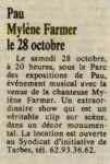 Mylène Farmer Presse La Dépêche du Midi 10 octobre 1989