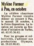 Mylène Farmer Presse La Dépêche du Midi 19 juin 1989