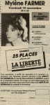 Mylène Farmer Presse La liberté du Morbihan 14 octobre 1989