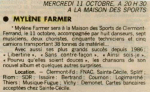 Mylène Farmer Presse La Montagne 03 octobre 1989