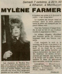 Mylène Farmer Presse La Montagne 04 octobre 1989