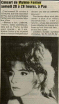 Mylène Farmer Presse La Nouvelle République 25 octobre 1989