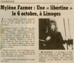 Mylène Farmer Presse La Nouvelle République du Centre 27 septembre 1989