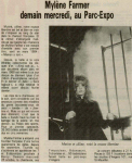 Mylène Farmer Presse Le Courrier de l'Ouest 24 octobre 1989