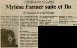 Mylène Farmer Presse Le Dauphiné 04 octobre 1989