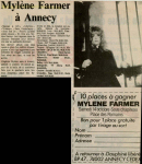 Mylène Farmer Presse Le Dauphiné 11 octobre 1989