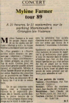 Mylène Farmer Presse Le Dauphiné 12 septembre 1989