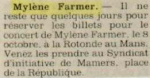 Mylène Farmer Presse Le Maine 25 septembre 1989