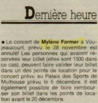 Mylène Farmer Presse Le Pays 23 novembre 1989