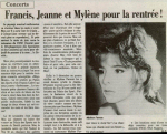 Mylène Farmer Presse Les Dernières nouvelles d'Alsace 04 juin 1989