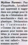 Mylène Farmer Presse Jeune et Jolie 1991