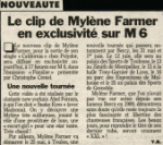 Presse Mylène Farmer - Aujourd'hui en France - 20 mars 1996