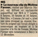 Mylène Farmer Presse Aujourd'hui en France N°1683