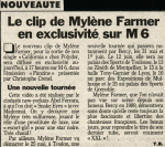 Mylène Farmer Presse 7 Aujourd'hui en France 20 mars 1996