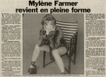 Mylène Farmer Presse Le Parisien 29 novembre 1996