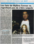 Mylène Farmer Presse Le Parisien 15 janvier 2006