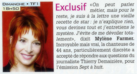 Mylène Farmer Presse Télé Z 02 janvier 2006