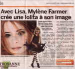 Mylène Farmer 20 Minutes Suisse 12 août 2008