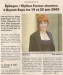 Mylène Farmer La Voix du Nord 12 Juin 2008