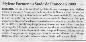 Mylène Farmer Presse Le Figaro 29 février 2008