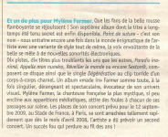 Mylène Farmer Le journal de l'île de la Réunion 31 août 2008