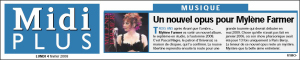 Mylène Farmer Presse Le Midi Libre 04 février 2008