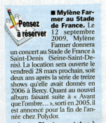 Mylène Farmer Presse Le Parisien 29 février 2008