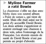 Mylène Farmer Le Parisien 30 août 2008