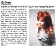 Mylène Farmer Ouest France 21 mai 2008