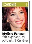 Mylène Farmer Presse Le Matin Bleu 17 août 2009