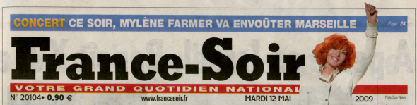 Mylène Farmer Presse France Soir 12 mai 2009
