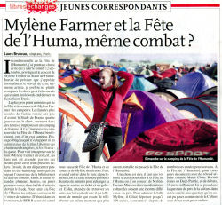 Mylène Farmer Presse L'Humanité 17 septembre 2009